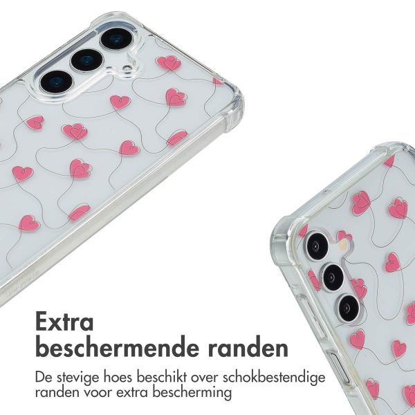 imoshion Design hoesje met koord Samsung Galaxy A15 (5G) - Dusty Rose Connected Hearts