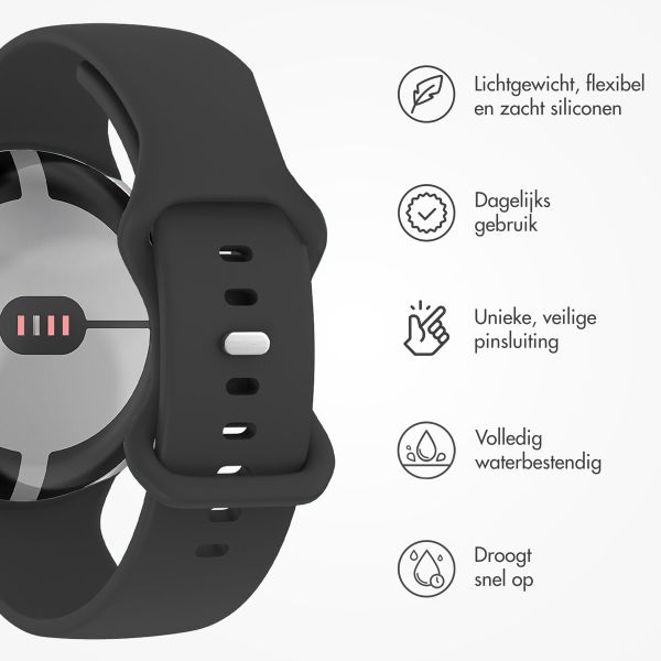 imoshion Siliconen bandje Google Pixel Watch 3 - 45 mm - Maat S - Zwart