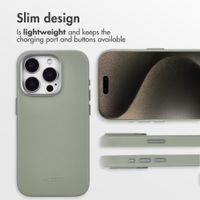 Accezz Leather Back Cover with MagSafe Apple iPhone 15 Pro - Light Grey