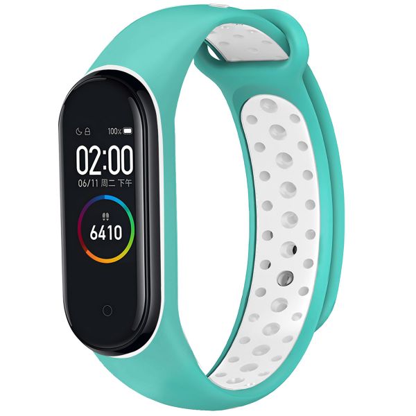 imoshion Siliconen sport bandje Xiaomi Mi Band 3 / 4 - Mintgroen / Wit