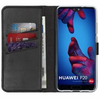 Selencia Echt Leren Bookcase Huawei P20 - Zwart