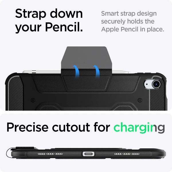 Spigen Rugged Armor Pro Book Case Apple iPad 11 (2025) 11 inch A16 / iPad 10 (2022) 10.9 inch - Black