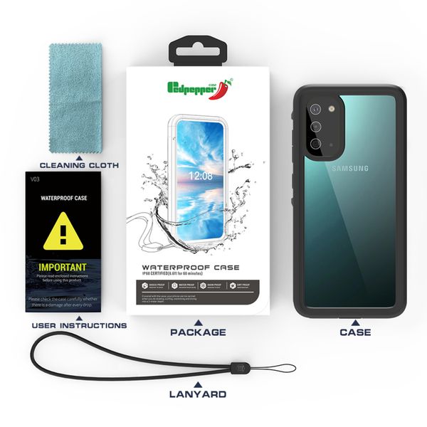 Redpepper Dot Plus Waterproof Backcover Galaxy S20 - Zwart