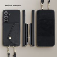 Selencia Sera Telefoonhoes met Koord en Envelop Pashouder Samsung Galaxy S25 FE - Zwart