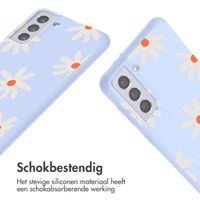 imoshion Siliconen design hoesje met koord Samsung Galaxy S21 Plus - Lila Flower Distance