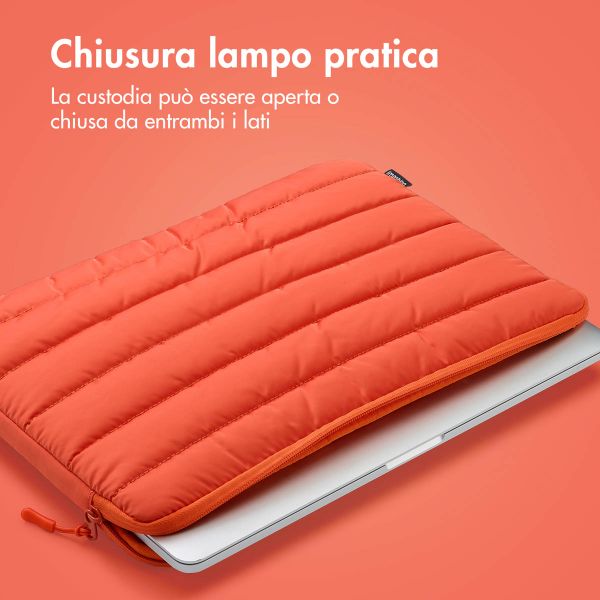 imoshion Puffer Laptop hoes 13-14 inch - Laptopsleeve - Apricot Crush Orange