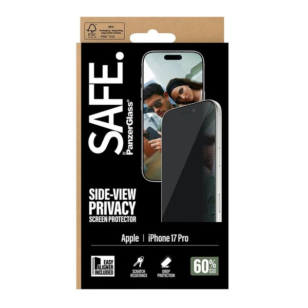 SAFE by PanzerGlass Privacy Screenprotector Ultra Wide Fit met applicator Apple iPhone 17 Pro