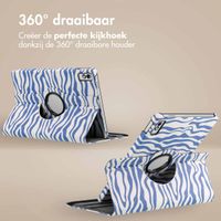 imoshion 360° Draaibare Design Bookcase Lenovo Tab M10 5G - White Blue Stripes