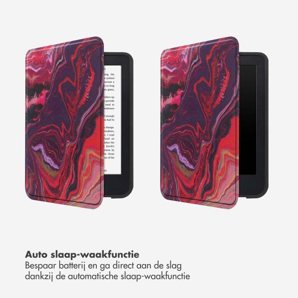 Selencia Vivid Bookcase Kobo Clara Colour / Clara BW - Marble Purple