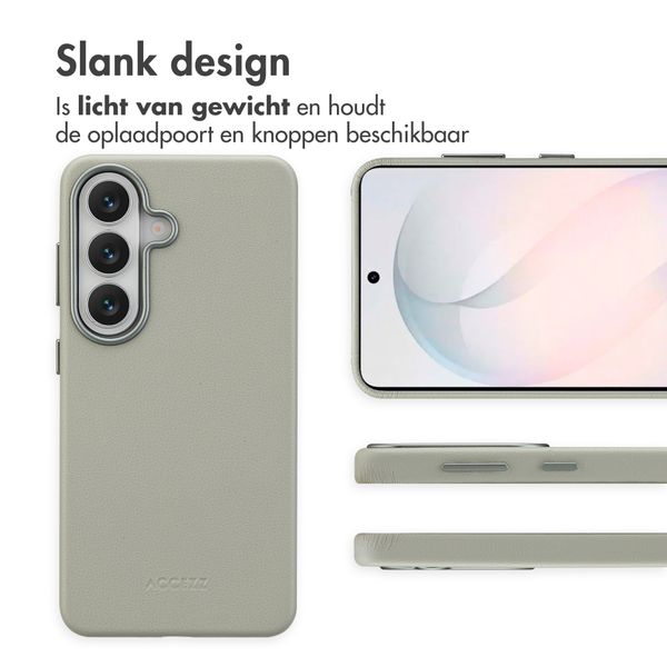 Accezz MagSafe Leather Backcover Samsung Galaxy S26 - Light Grey