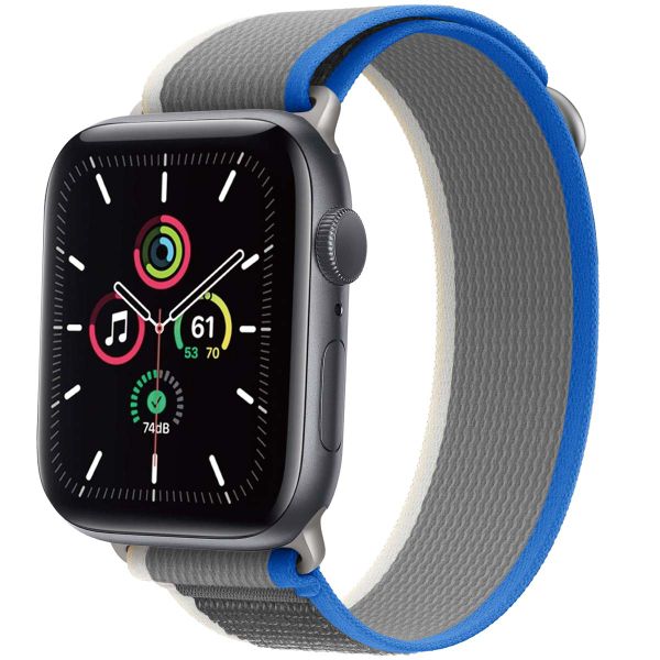 imoshion Nylon Trail bandje Apple Watch Series 1-9 / SE - 38/40/41 mm / Series 10 - 42 mm - Blue Grey