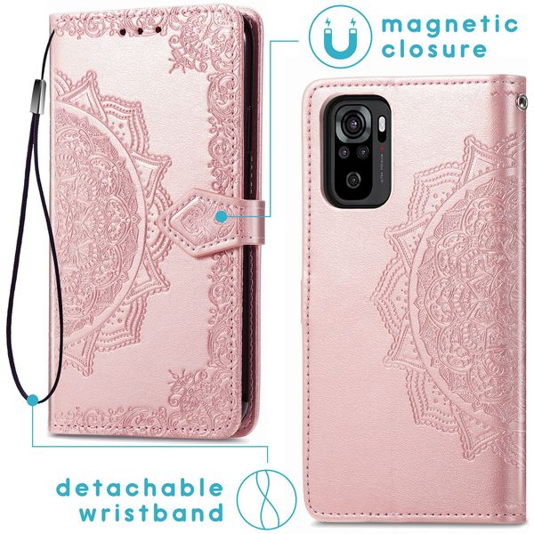 imoshion Mandala Bookcase Xiaomi Redmi Note 10 (4G) / Note 10S - Rosé Goud