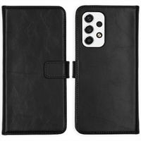 Selencia Echt Leren Bookcase Samsung Galaxy A53 - Zwart