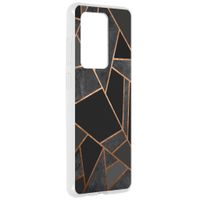 Design Backcover Samsung Galaxy S20 Ultra - Grafisch Zwart / Koper