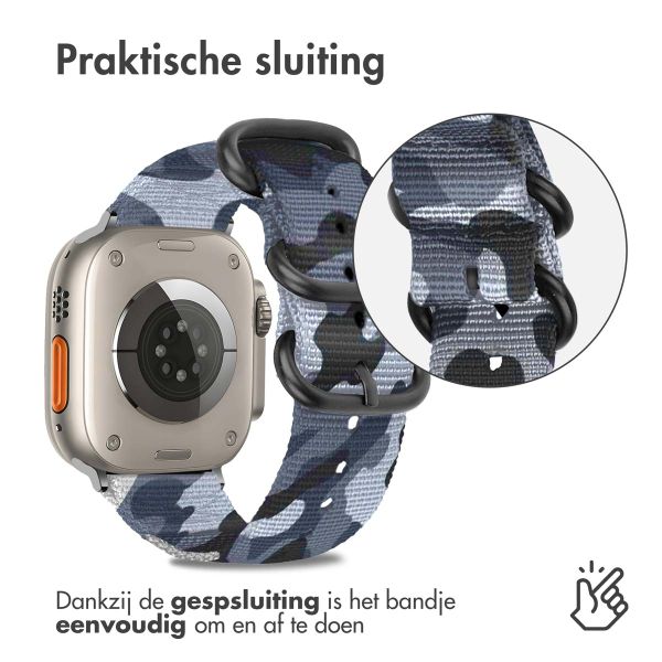 imoshion Nylon bandje Apple Watch Series 1-10 / SE / Ultra (2) - 42/44/45/46/49 mm - Donkergrijs