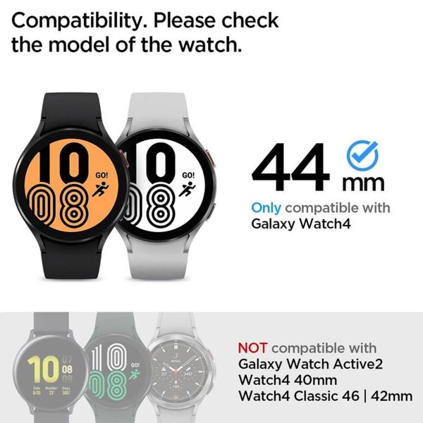 Spigen GlastR Slim HD Screenprotector 3 Pack Samsung Galaxy Watch 4 - 44mm