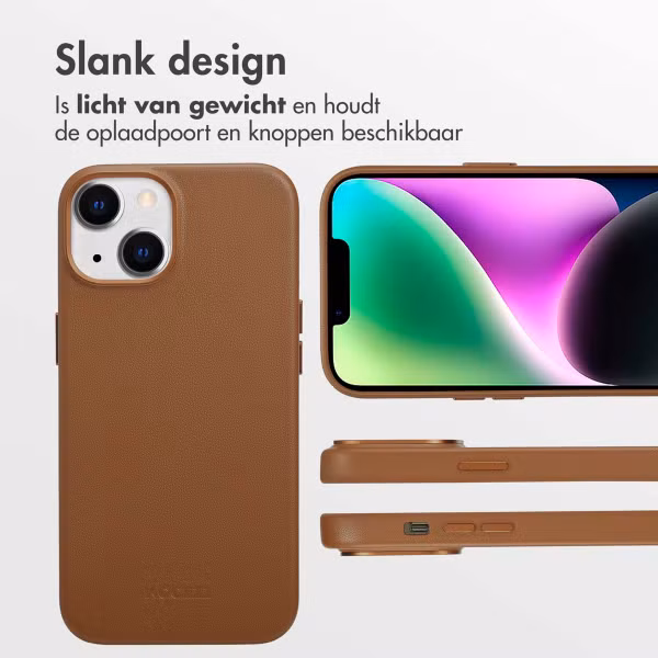 Accezz MagSafe Leather Backcover Apple iPhone 14 - Sienna Brown