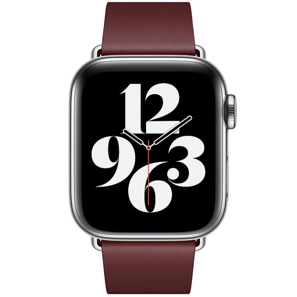 Apple Leather Band Modern Buckle Apple Watch Series 1 t/m 9 / SE (38/40/41 mm) | Series 10 (42 mm) - Maat M - Garnet