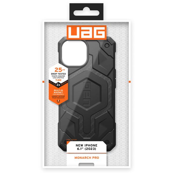 UAG Monarch Pro Backcover iPhone 15 - Carbon Fiber