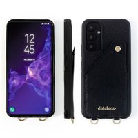 Dutchies Backcover met pashouder Samsung Galaxy A54 - Telefoonkoord niet inbegrepen - Zwart