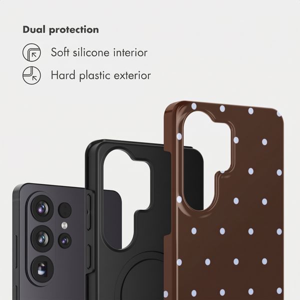 Selencia Vivid Back Cover Samsung Galaxy S26 Ultra - Happy Dots Chocolate
