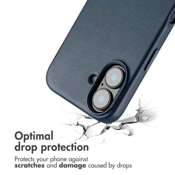 Accezz Leather Back Cover with MagSafe Apple iPhone 16 - Nightfall Blue