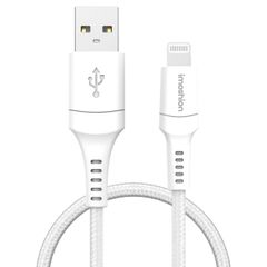 imoshion Lightning naar USB kabel - Non-MFi - Gevlochten textiel - 1,5 meter - Wit