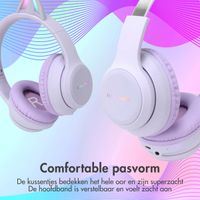 imoshion Draadloze Kinderkoptelefoon LED Light Cat Ear - Decibelbegrenzer - Met AUX kabel - Lavender Lilac