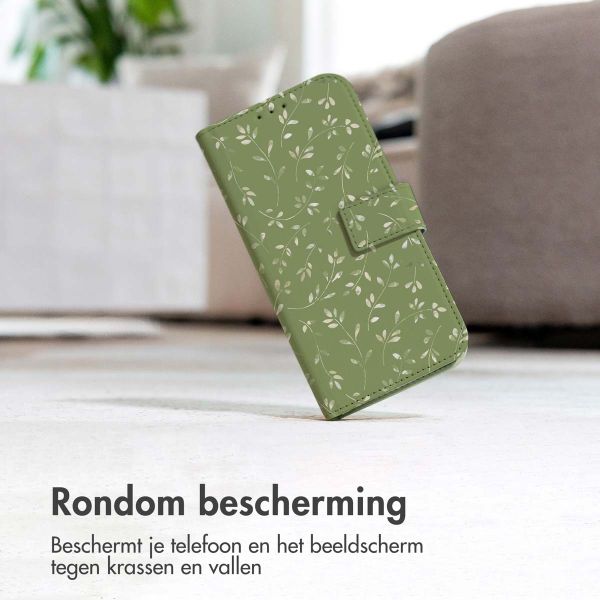 imoshion Design Bookcase iPhone SE (2022 / 2020) / 8 / 7 / 6(s) - Green Flowers
