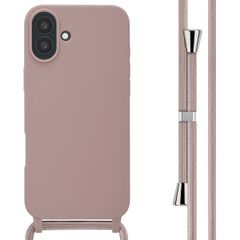 imoshion Siliconen hoesje met koord Apple iPhone 16 Plus - Sand Pink