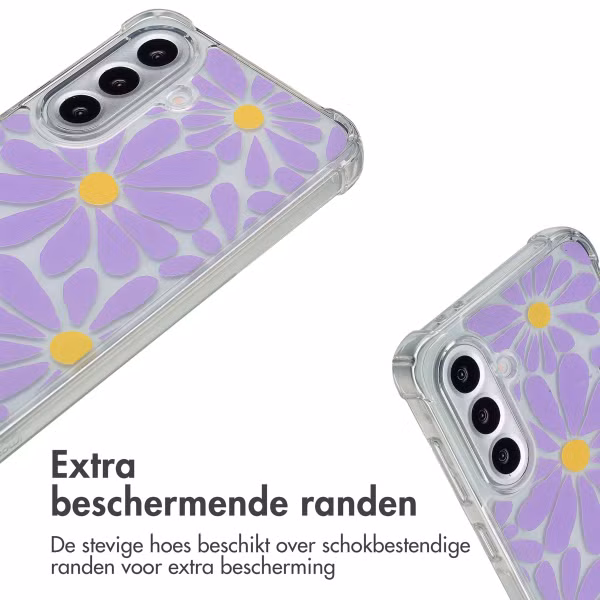 imoshion Design hoesje met koord Samsung Galaxy A56 - Tropical Violet Flowers Connect