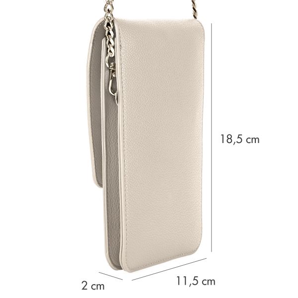 Selencia Telefoontasje Crossbody Elegance - Kunstleer - Beige