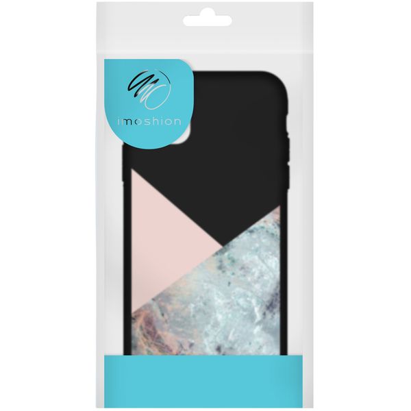 imoshion Design hoesje Samsung Galaxy A42 - Marmer - Roze / Zwart