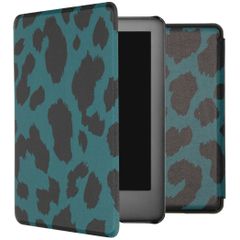 imoshion Design Slim Hard Case Bookcase Amazon Kindle 10 - Green Leopard