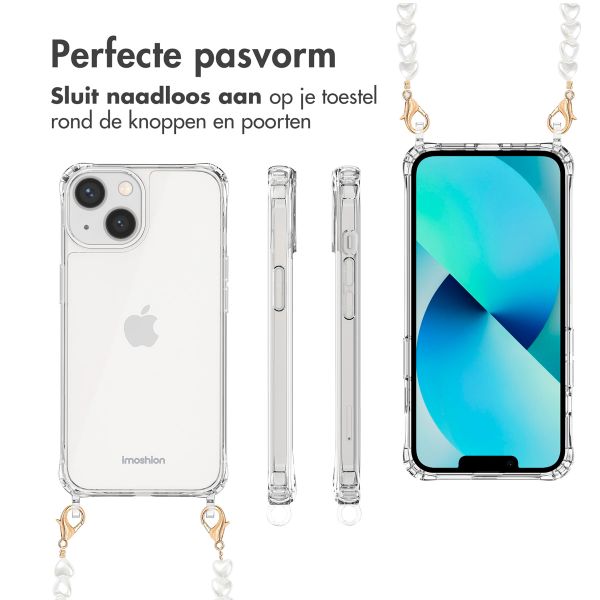 imoshion Backcover met koord + armband Apple iPhone 13 - Parels Hartjes