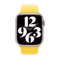 Apple Siliconen solobandje Apple Watch | 38/40/41/42 mm - Maat 5 - Canary Yellow