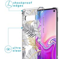 imoshion Design hoesje met koord Samsung Galaxy S10 Plus - Bladeren - Zwart / Goud