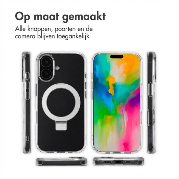 Accezz Ring Stand Backcover met MagSafe Apple iPhone 16 - Transparant