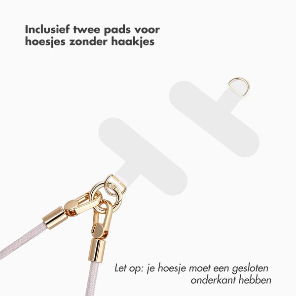 Selencia Universeel Polskoord met 2 haken - Muted Mauve