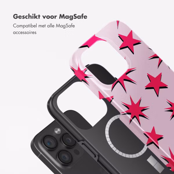 Selencia Vivid Backcover met MagSafe Apple iPhone 15 Pro - Stars Rubine Red Light Pink