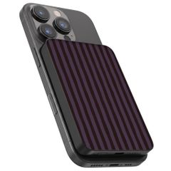 Selencia Vivid Powerbank 5.000 mAh - Draadloze Powerbank - MagSafe en Qi - Black / Bonbon Stripe Blueberry