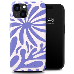 Selencia Vivid Backcover iPhone 15  - Modern Bloom Sapphire Blue