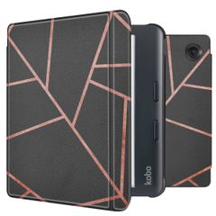 imoshion Design Slim Hard Case Sleepcover met stand Kobo Libra Colour - Black Graphic