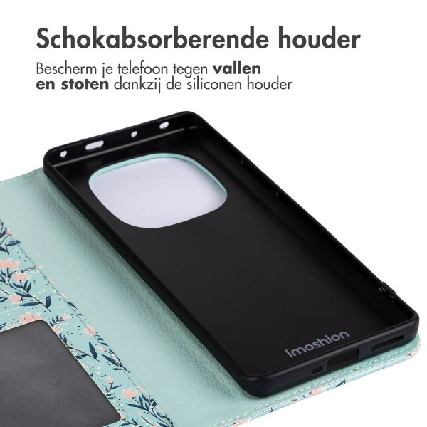 imoshion Design Bookcase Xiaomi Redmi Note 14 Pro Plus (5G) - Blue Flowers