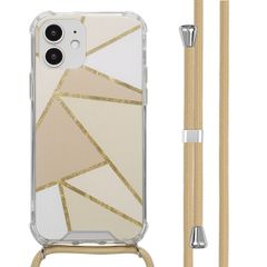 imoshion Design hoesje met koord Apple iPhone 12 (Pro) - Beige Graphic