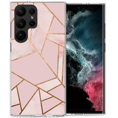 imoshion Design hoesje Samsung Galaxy S23 Ultra - Grafisch Koper / Roze