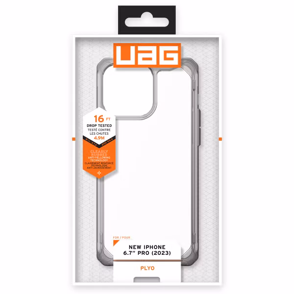 UAG Plyo Backcover Apple iPhone 15 Pro Max - Ash Clear