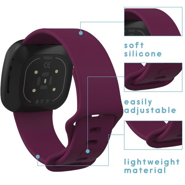 imoshion Siliconen bandje Fitbit Versa 4 / 3 / Sense (2) - Donkerrood