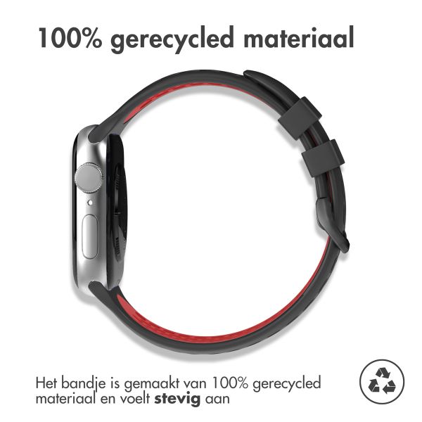 imoshion Siliconen sport bandje gesp Apple Watch Series 1-9 / SE - 38/40/41 mm / Series 10 - 42 mm - Zwart / Rood