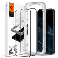 Spigen AlignMaster Full Screenprotector 2 Pack iPhone 13 / 13 Pro - Zwart